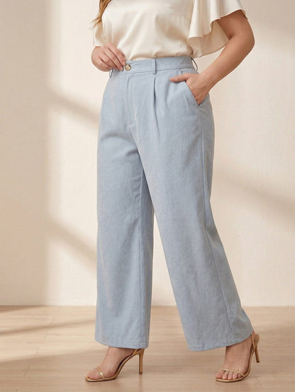 Larui Plus Size Women's Pocket Full Length Pants