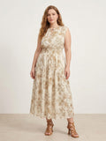 Larui Plus Size Women‘s Chiffon Ruffle A-line Dress
