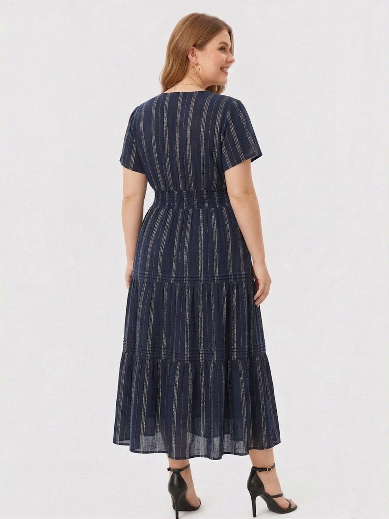 Larui Plus Size Women‘s  Ruffles Dress
