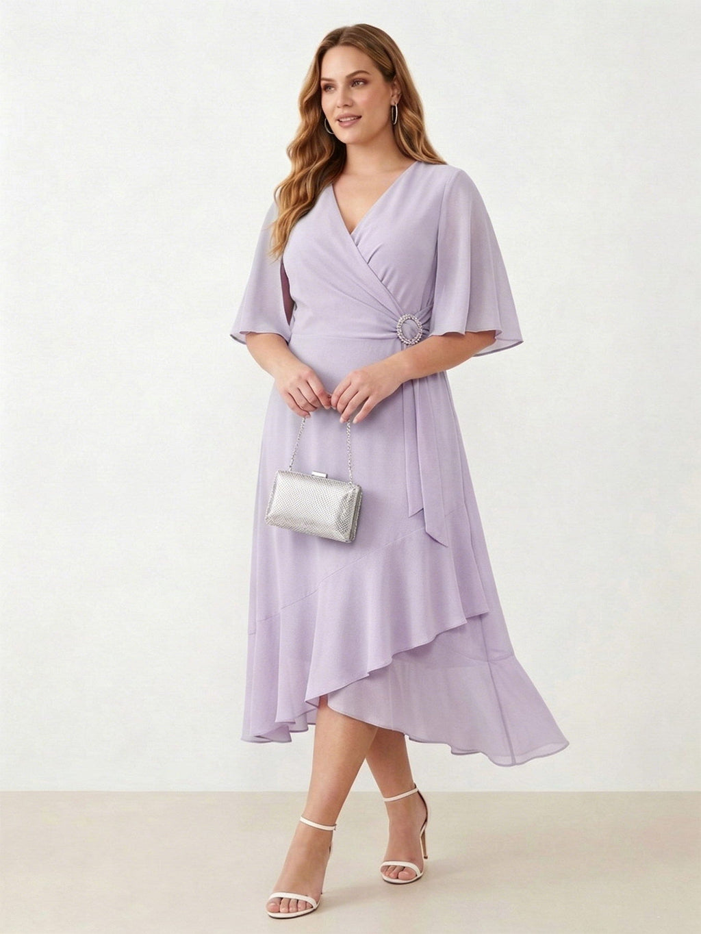 Larui Plus Size Women‘s Chiffon Dress