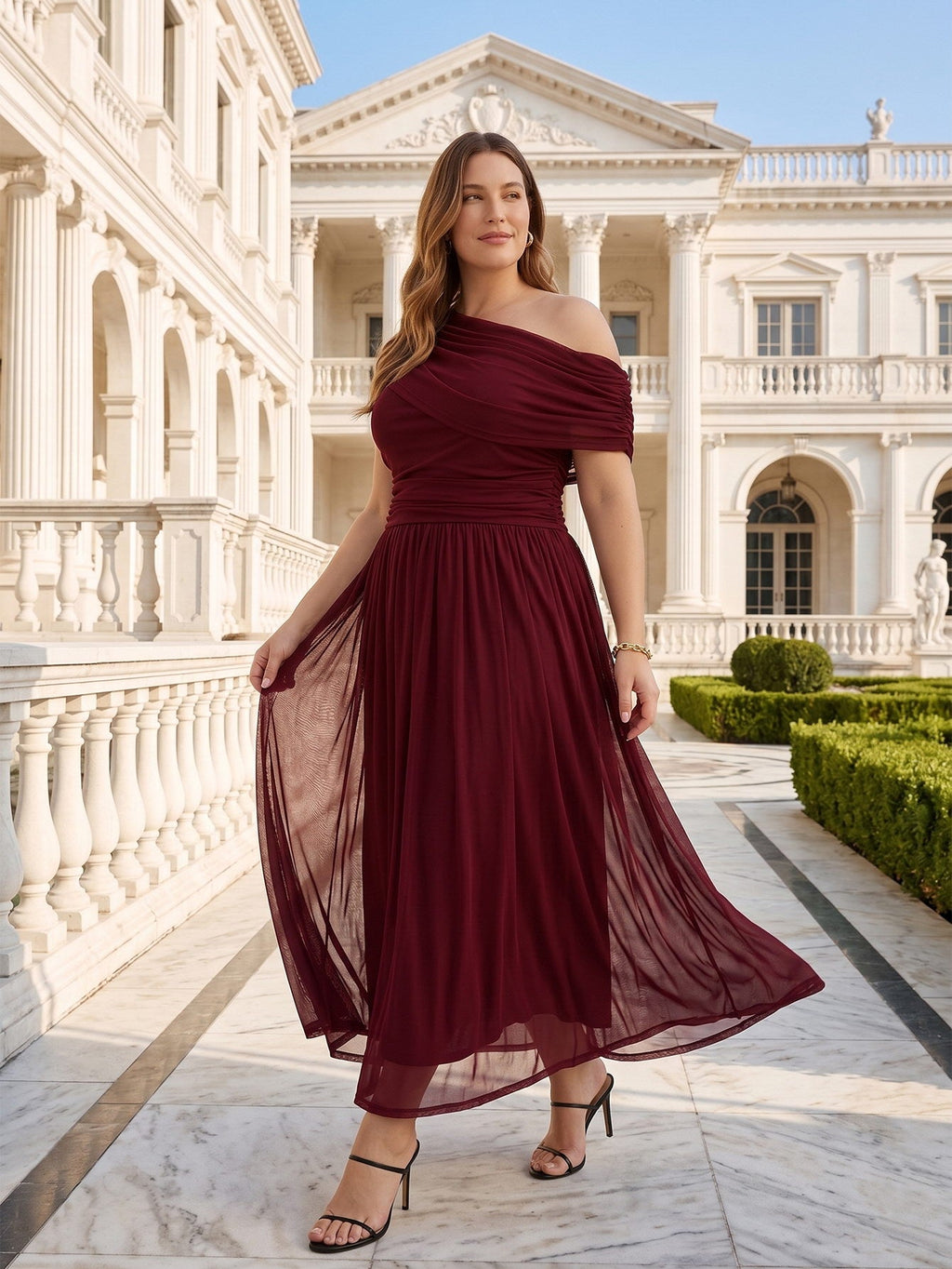 Larui Plus Size Elegant A-Line Dress