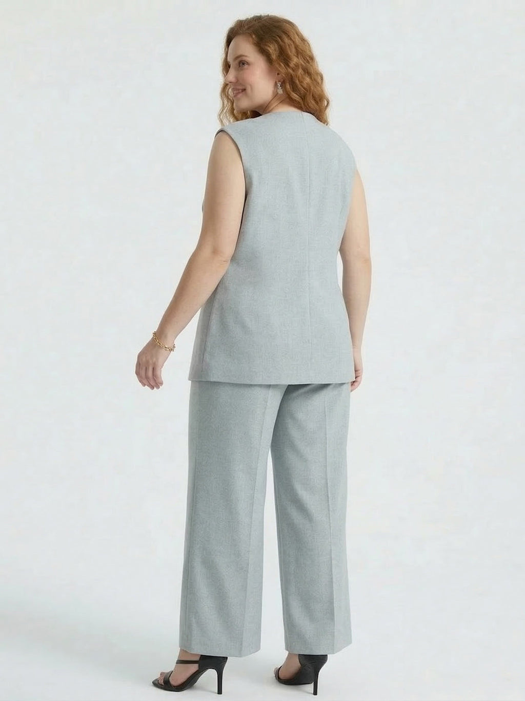 Larui Plus Size Women's Top Coat Pants Two Piece Outfits