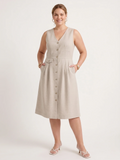 Larui Plus Size Women's Elegant Linen Dress For Commuting