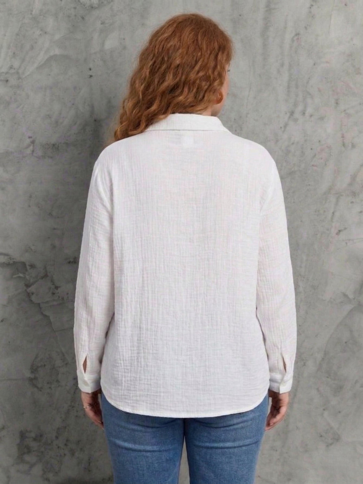 Larui Plus Size Women's Linen Long Sleeves Shirt