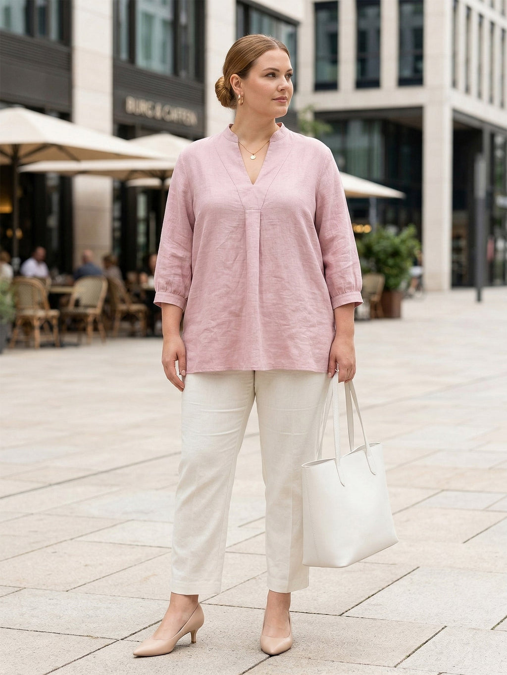 Larui Plus Size Women's Linen Shirt