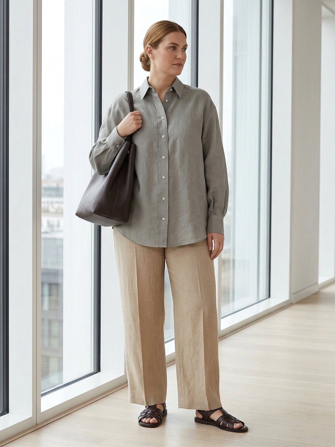 Larui Plus Size Women’s Linen Shirt