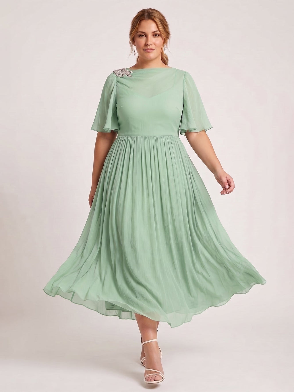 Larui Plus Size Women's Chiffon Dress
