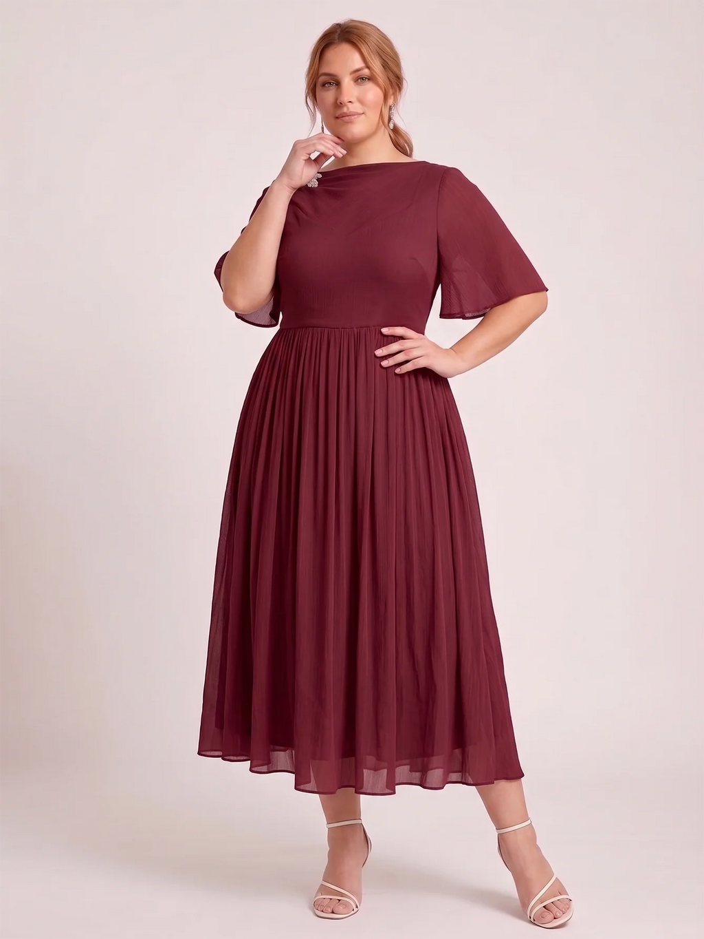 Larui Plus Size Women's Chiffon Dress