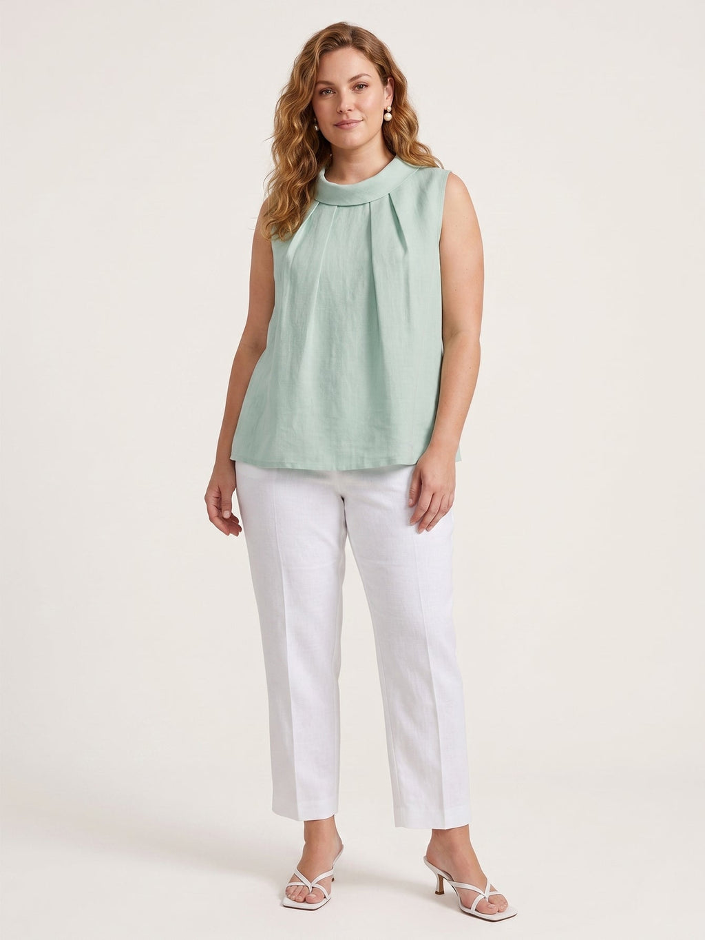 Larui Plus Size Women's Backless Linen Vest