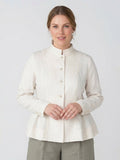 Larui Plus Size Women's Elegant Linen Coat With Ruffled Hem