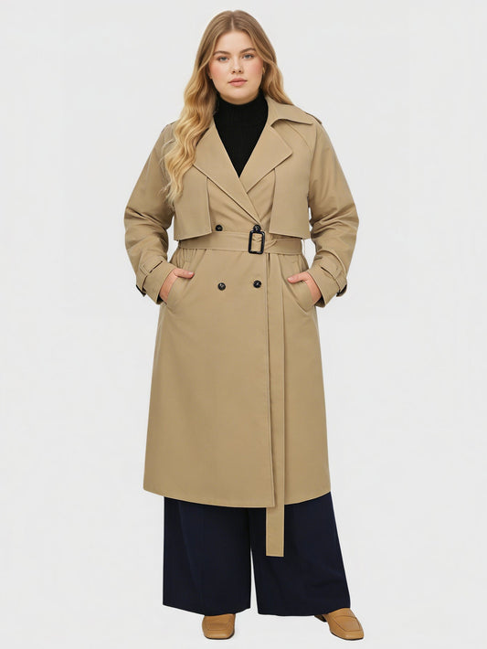 Larui Plus Size Women's Trench Coat