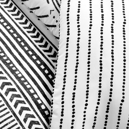 Hygge Geo Reversible Cotton Duvet Cover 3 Piece Set