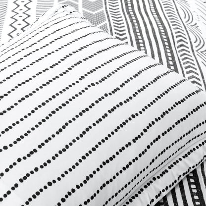Hygge Geo Reversible Cotton Duvet Cover 3 Piece Set