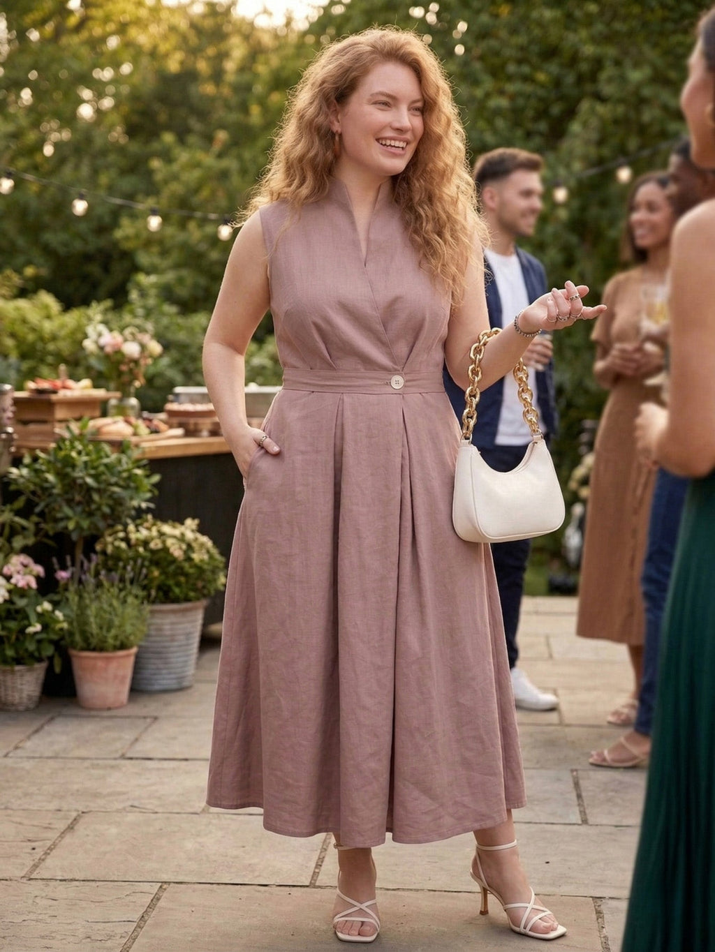 Larui Plus Size Women's Linen Dress