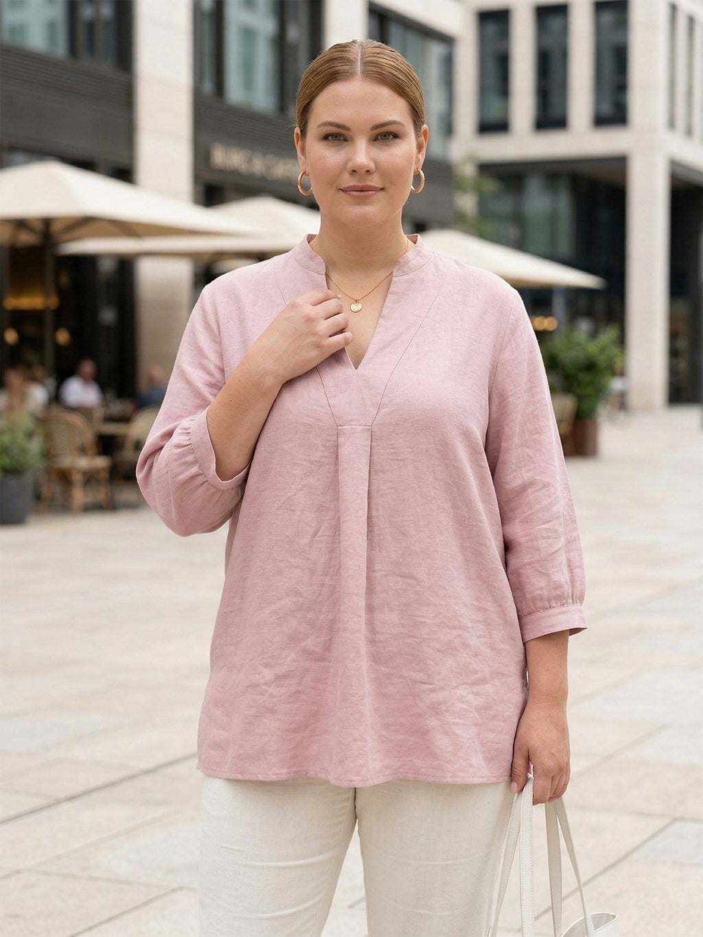 Larui Plus Size Women's Linen Shirt