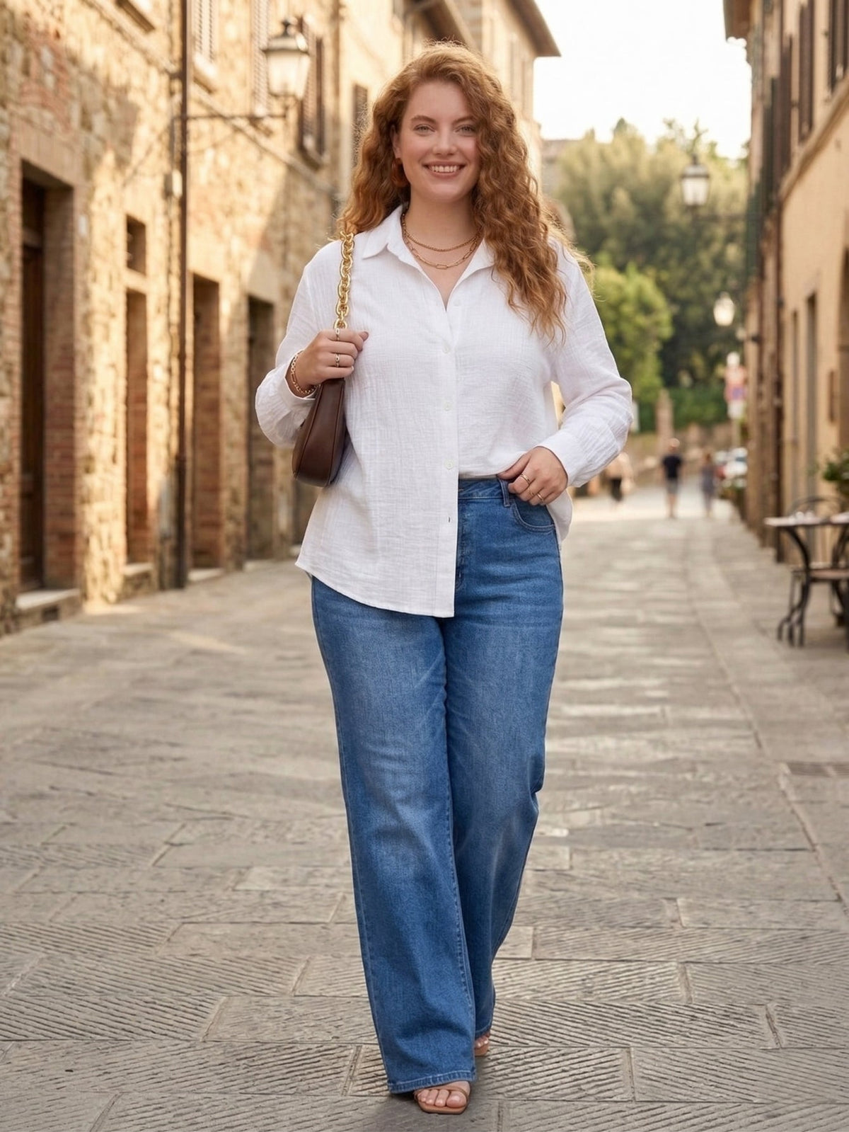 Larui Plus Size Women's Linen Long Sleeves Shirt