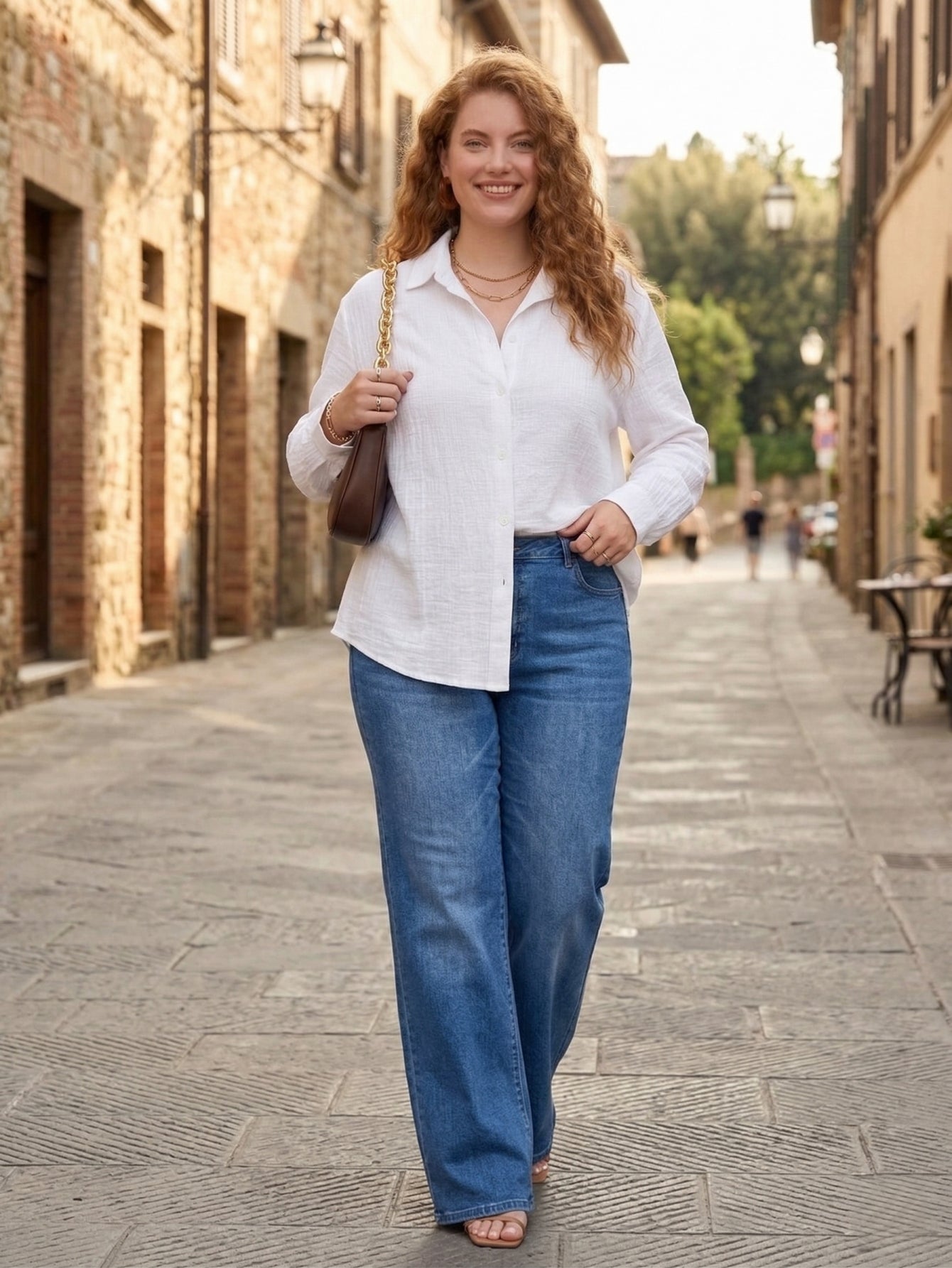 Larui Plus Size Women's Linen Long Sleeves Shirt