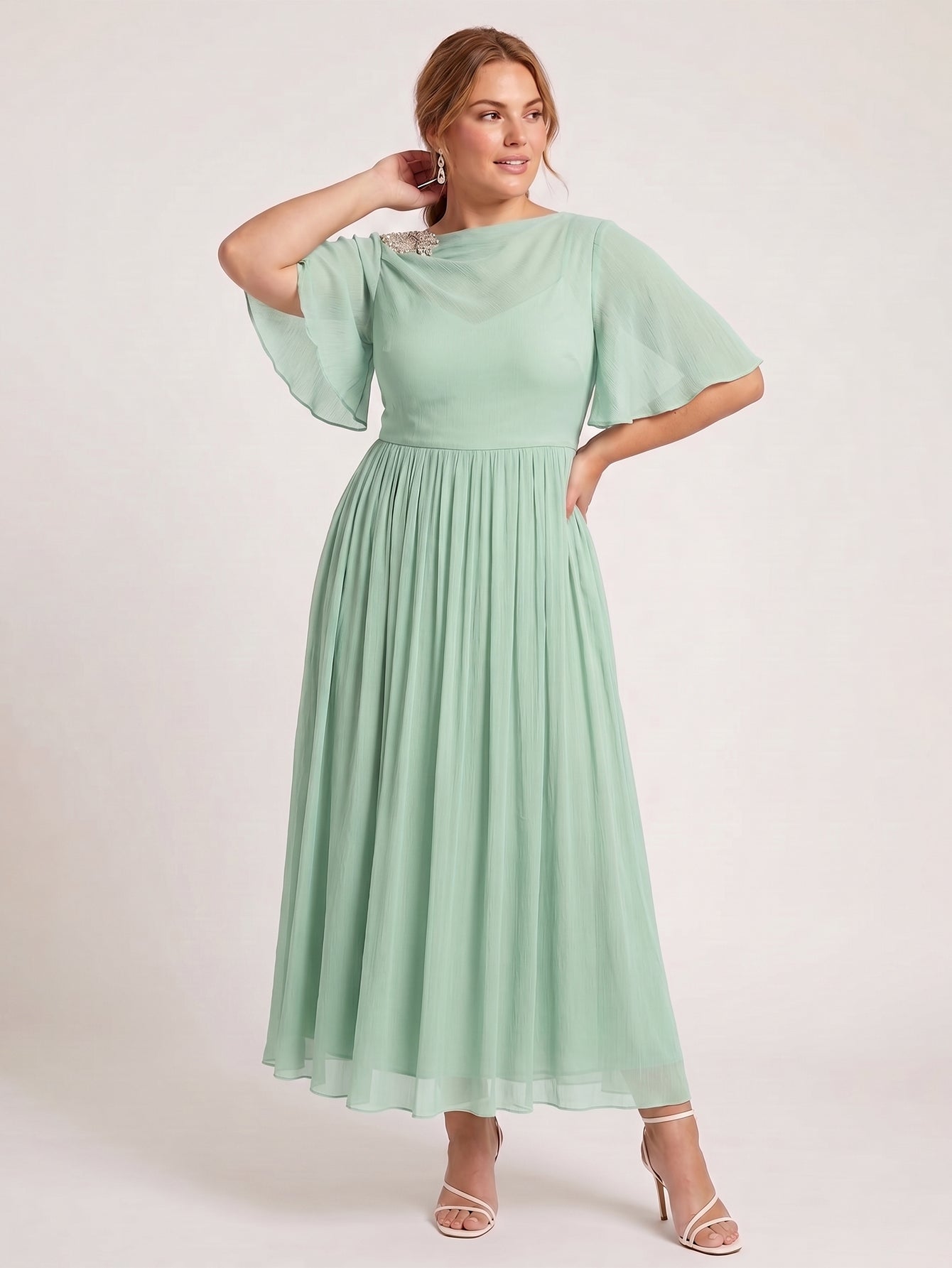 Larui Plus Size Women's Chiffon Dress
