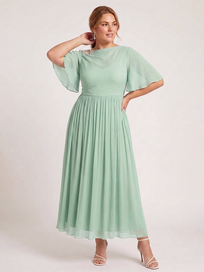 Larui Plus Size Women's Chiffon Dress