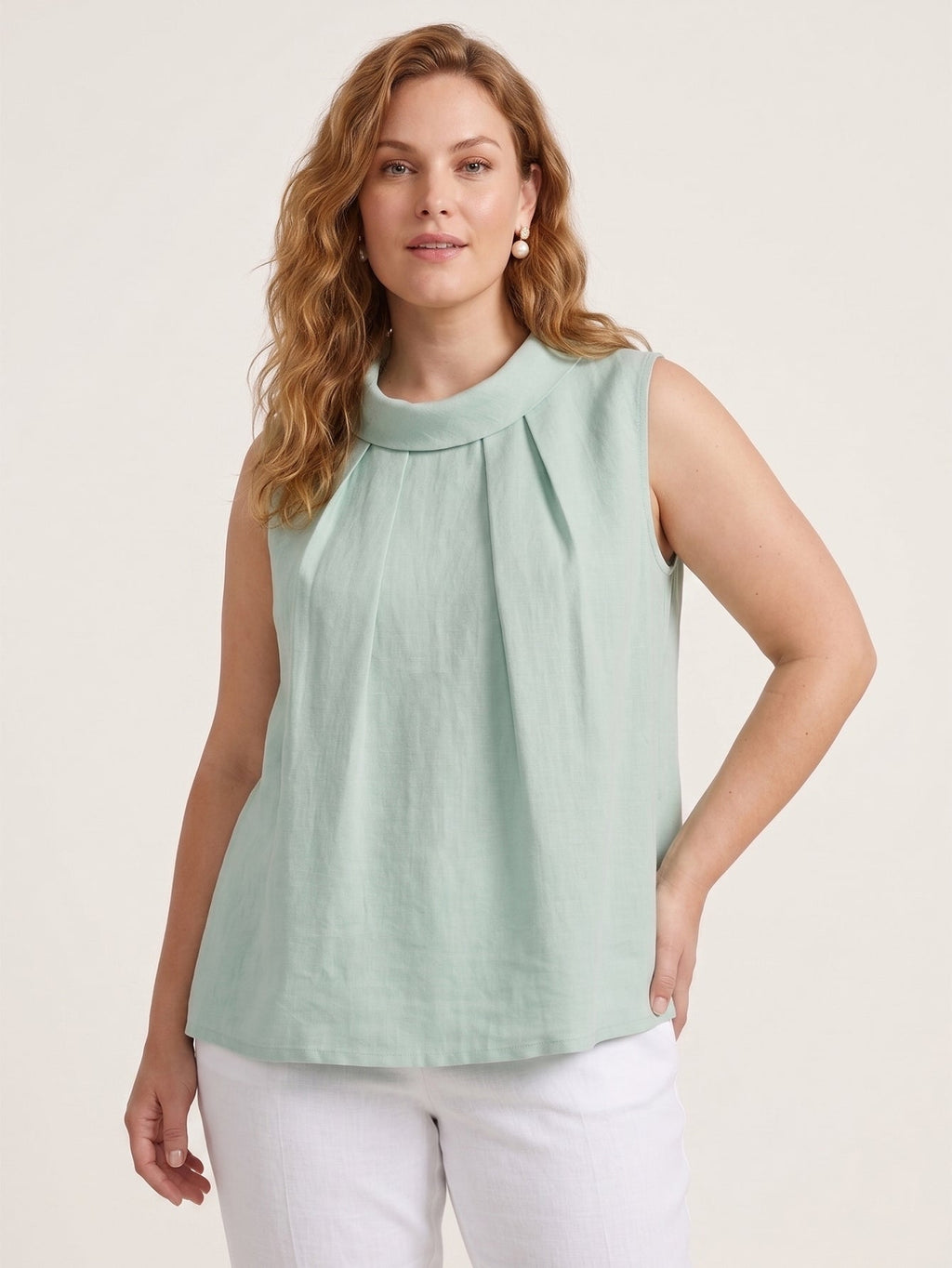 Larui Plus Size Women's Backless Linen Vest