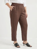 Larui Plus Size Women's Cropped Linen Trousers