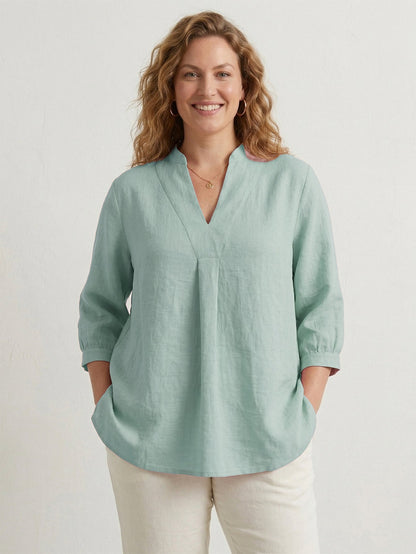 Larui Plus Size Women's Linen Shirt