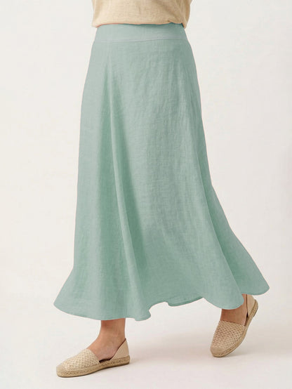 Larui Plus Size Linen A-line Skirt