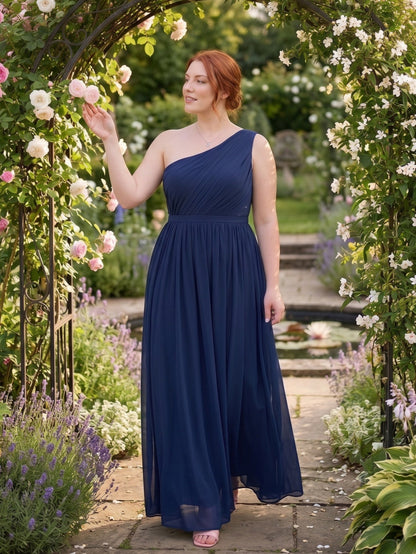 Larui  Plus-Size Women's One-Shoulder  Dress