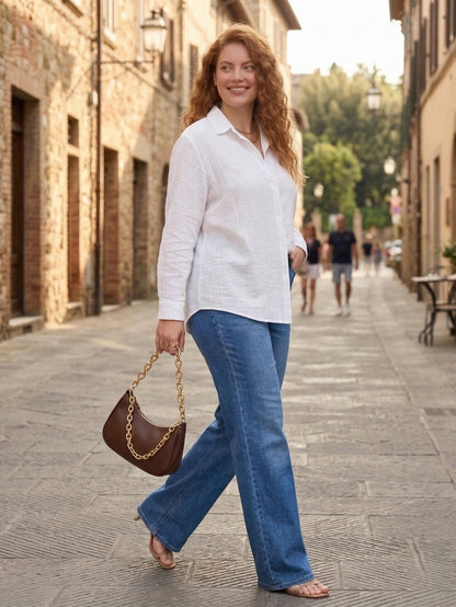 Larui Plus Size Women's Linen Long Sleeves Shirt
