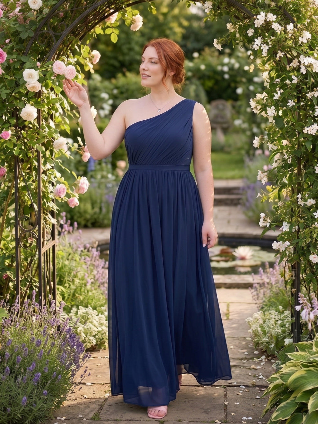 Larui  Plus-Size Women's One-Shoulder  Dress