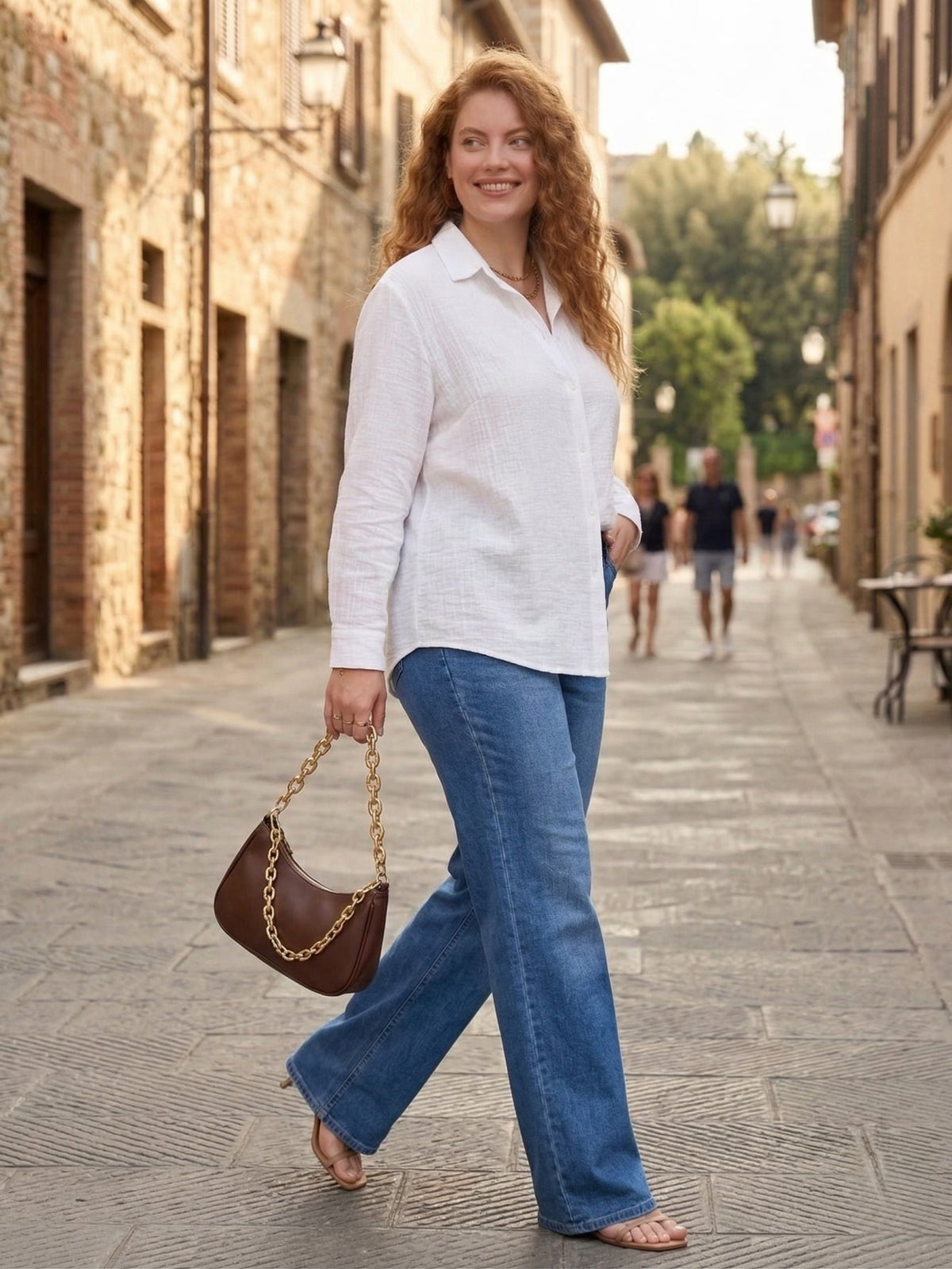 Larui Plus Size Women's Linen Long Sleeves Shirt