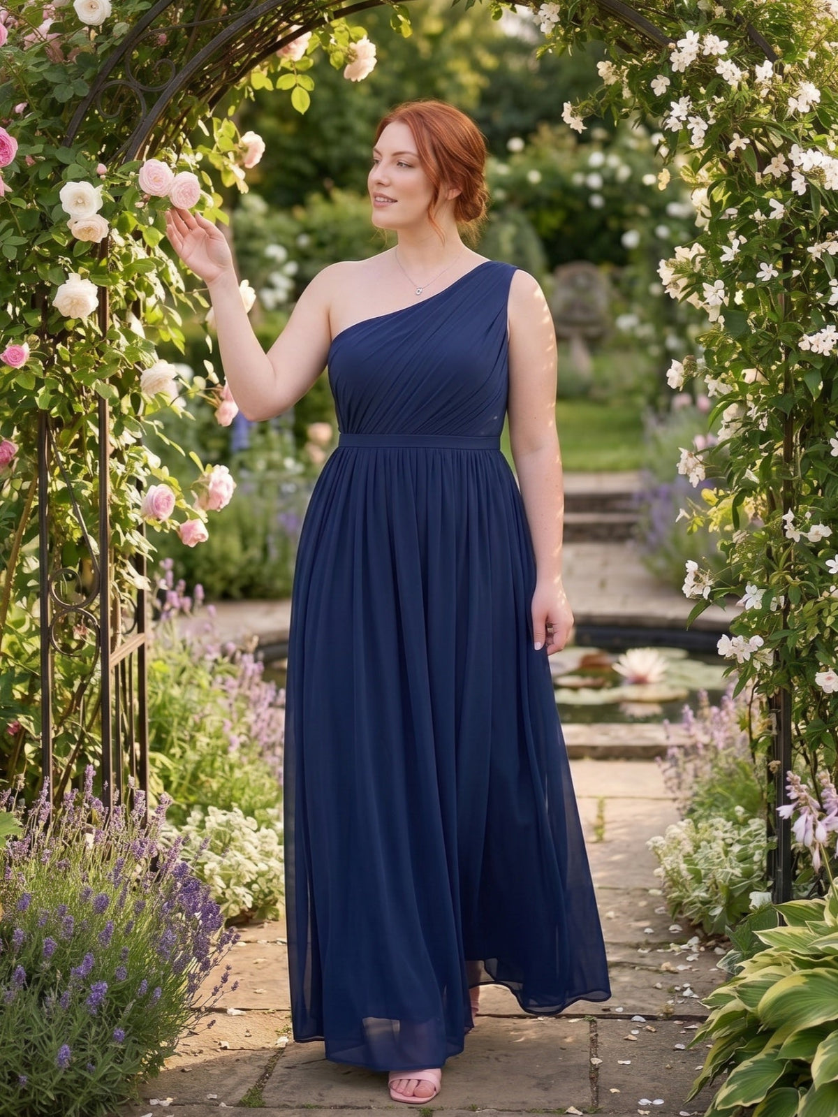 Larui  Plus-Size Women's One-Shoulder  Dress