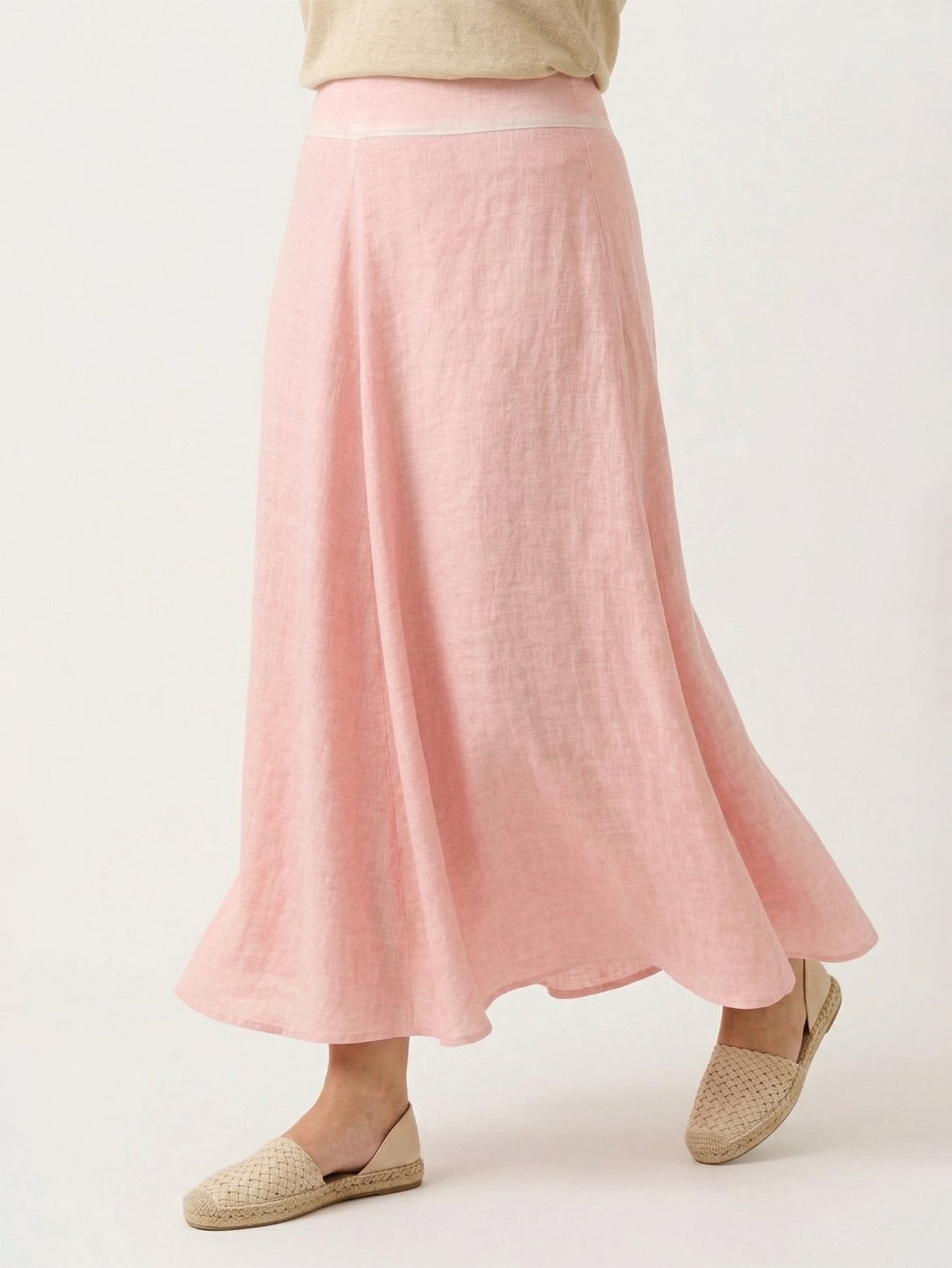 Larui Plus Size Linen A-line Skirt