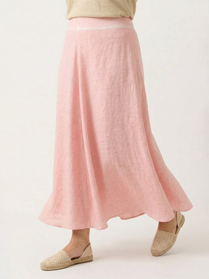 Larui Plus Size Linen A-line Skirt