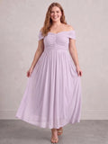 Larui Plus Size Off Shoulder A-Line Dress