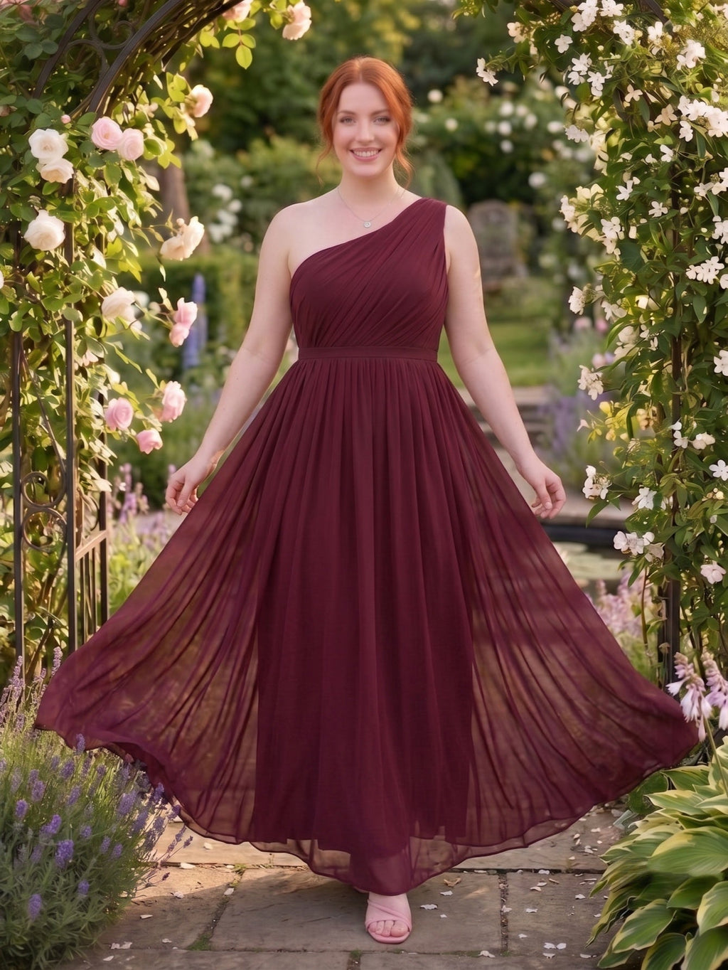 Larui  Plus-Size Women's One-Shoulder  Dress