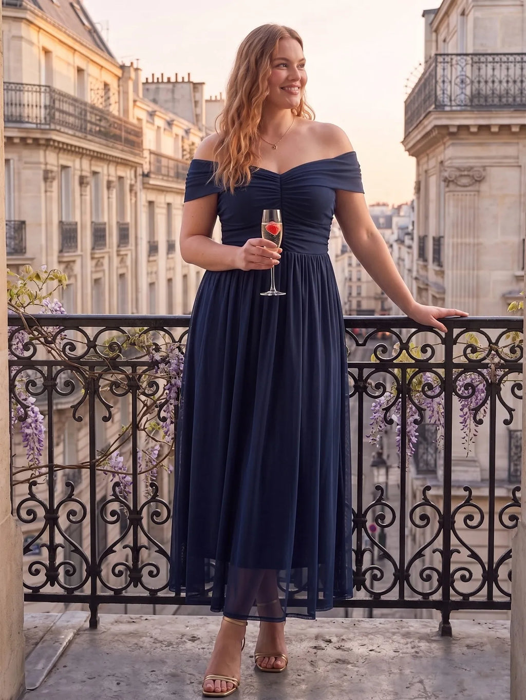 Larui Plus Size Off Shoulder A-Line Dress