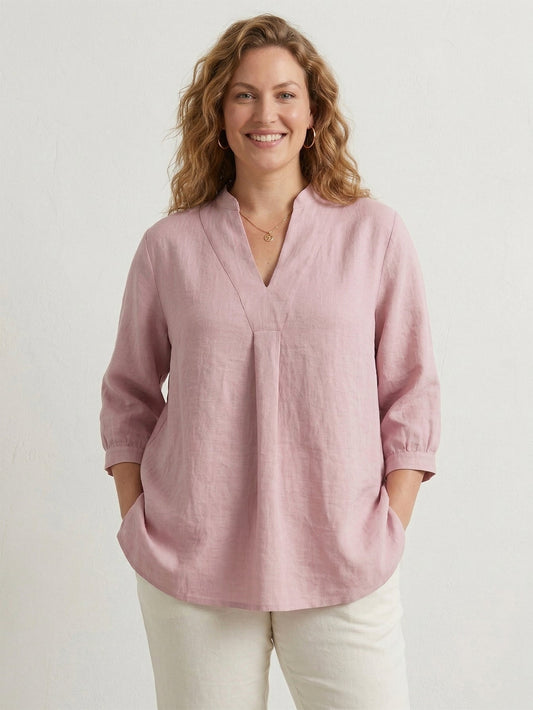 Larui Plus Size Women's Linen Shirt