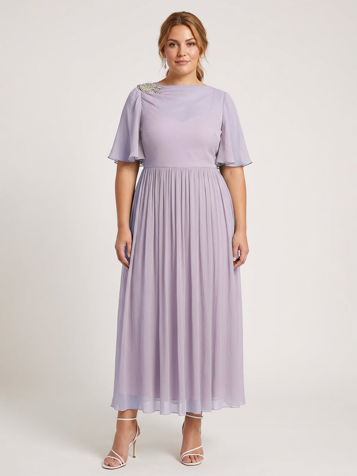 Larui Plus Size Women's Chiffon Dress