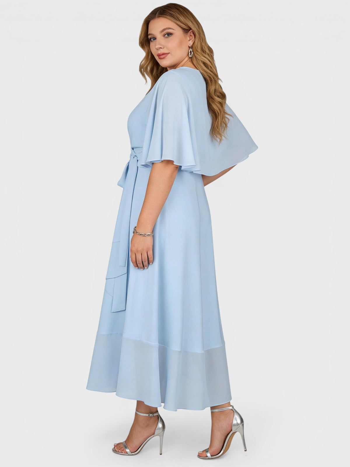 Larui Plus Size Women‘s Chiffon Dress