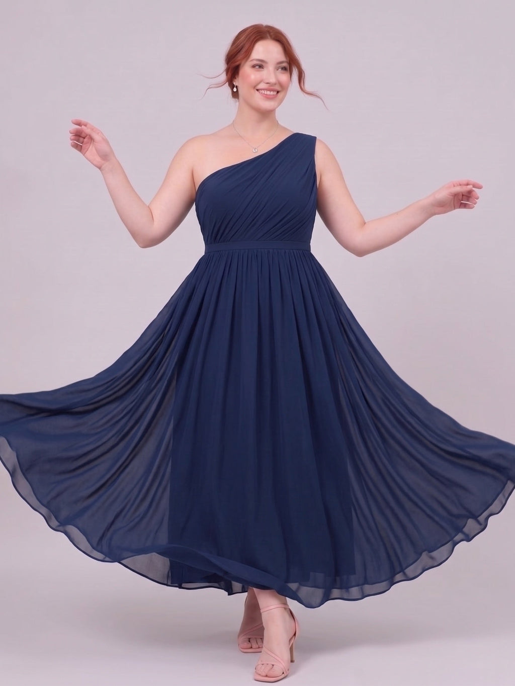 Larui  Plus-Size Women's One-Shoulder  Dress