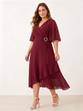 Larui Plus Size Women‘s Chiffon Dress
