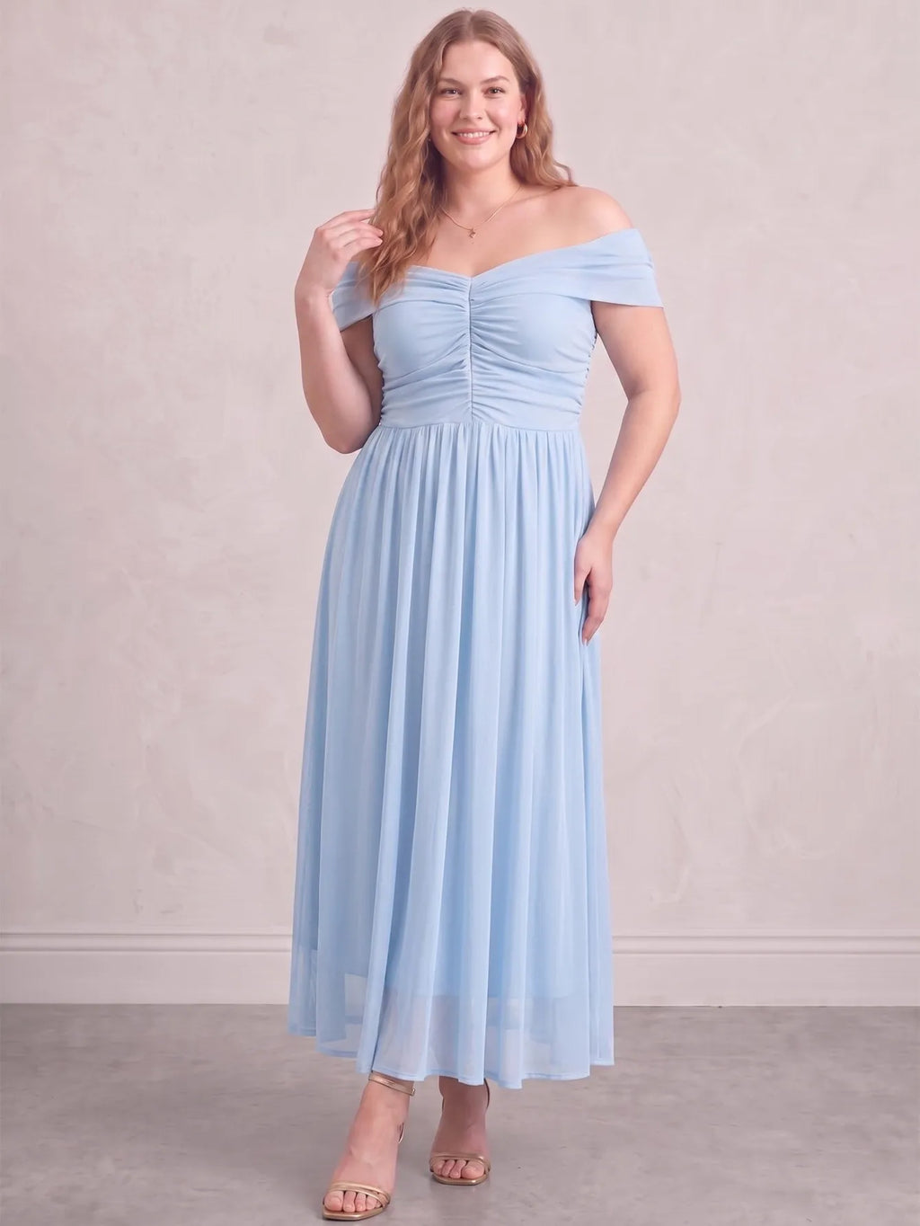 Larui Plus Size Off Shoulder A-Line Dress