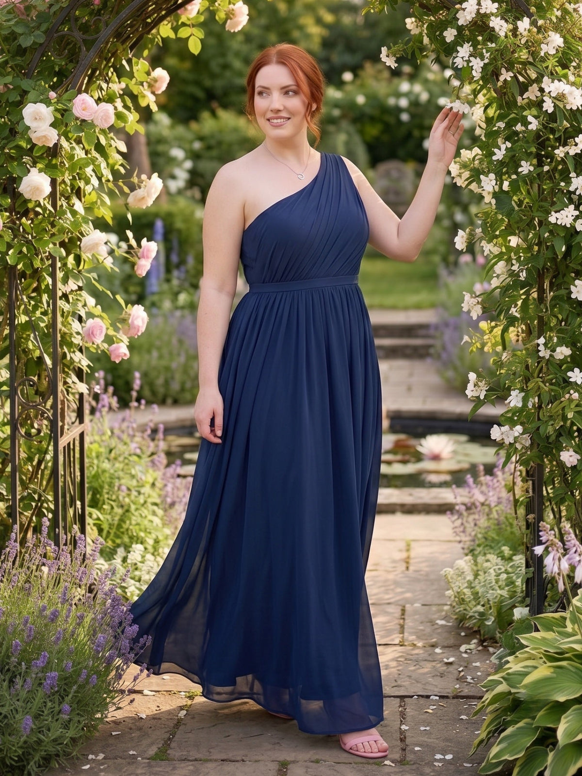 Larui  Plus-Size Women's One-Shoulder  Dress
