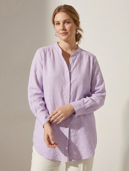 Larui Plus Size Elegant Long Linen Shirt
