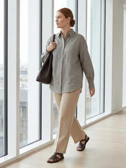 Larui Plus Size Women’s Linen Shirt