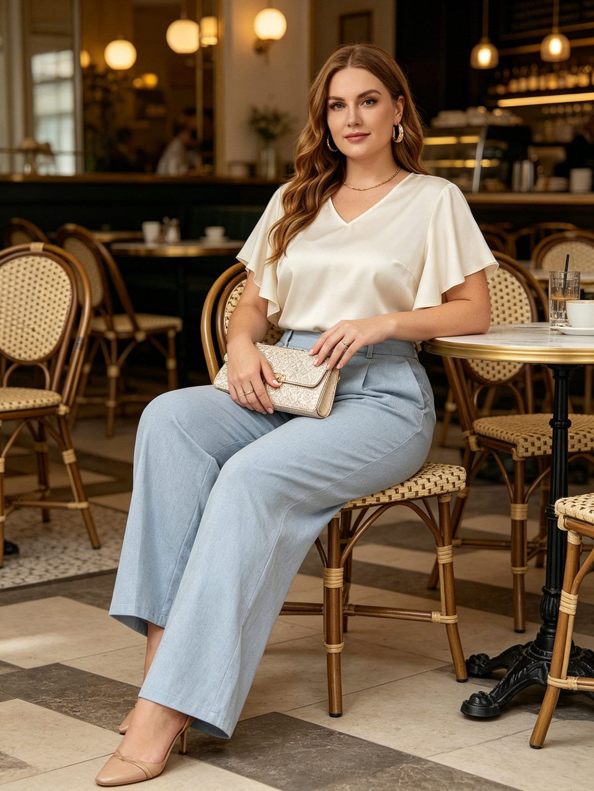 Larui Plus Size Women's Pocket Full Length Pants
