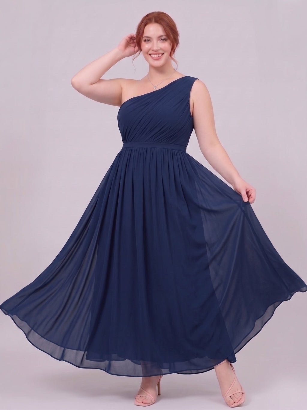 Larui  Plus-Size Women's One-Shoulder  Dress