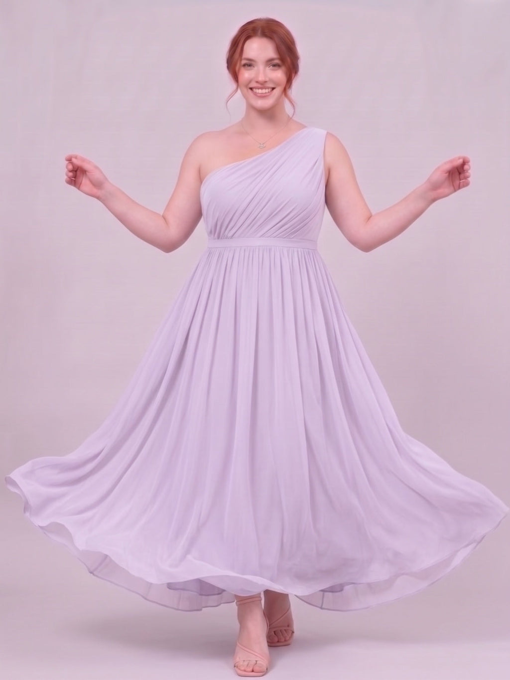 Larui  Plus-Size Women's One-Shoulder  Dress