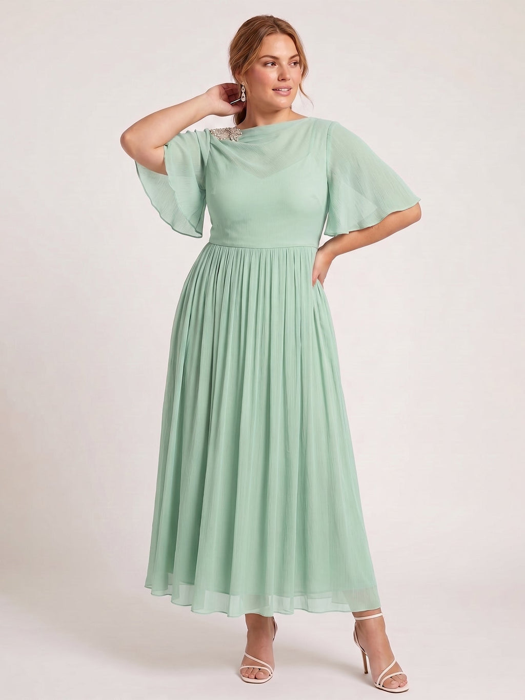 Larui Plus Size Women's Chiffon Dress